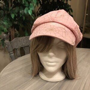 Ladies Pink Peaked Cap One Size